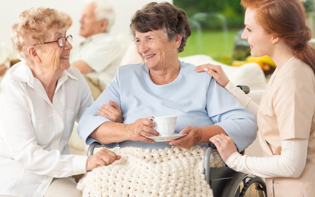 Seniors in an independent living facility